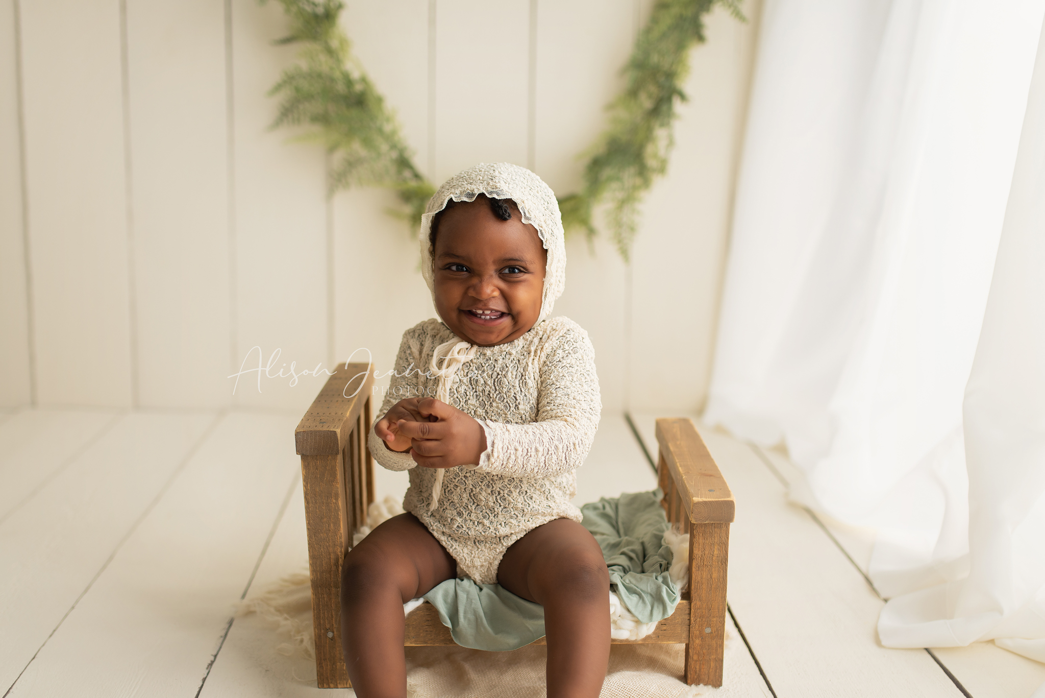 Professional Studio Milestone Cake Smash Baby Alison Jeanette Photography Saskatoon Saskatchewan Photographer